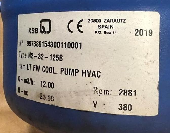 KSB marine pumpss New 2019 built.