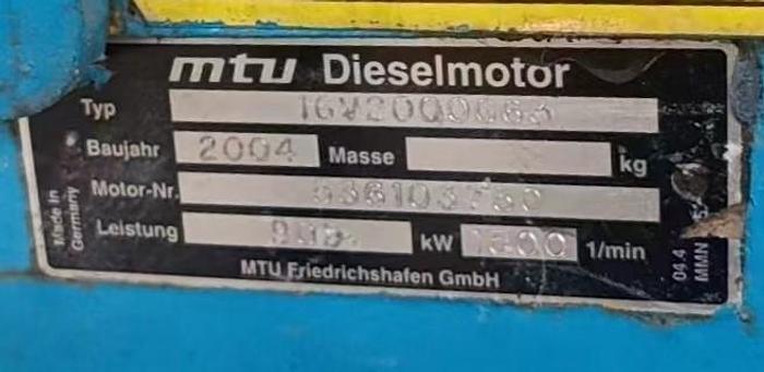 Used MTU 16V2000G63 diesel generator