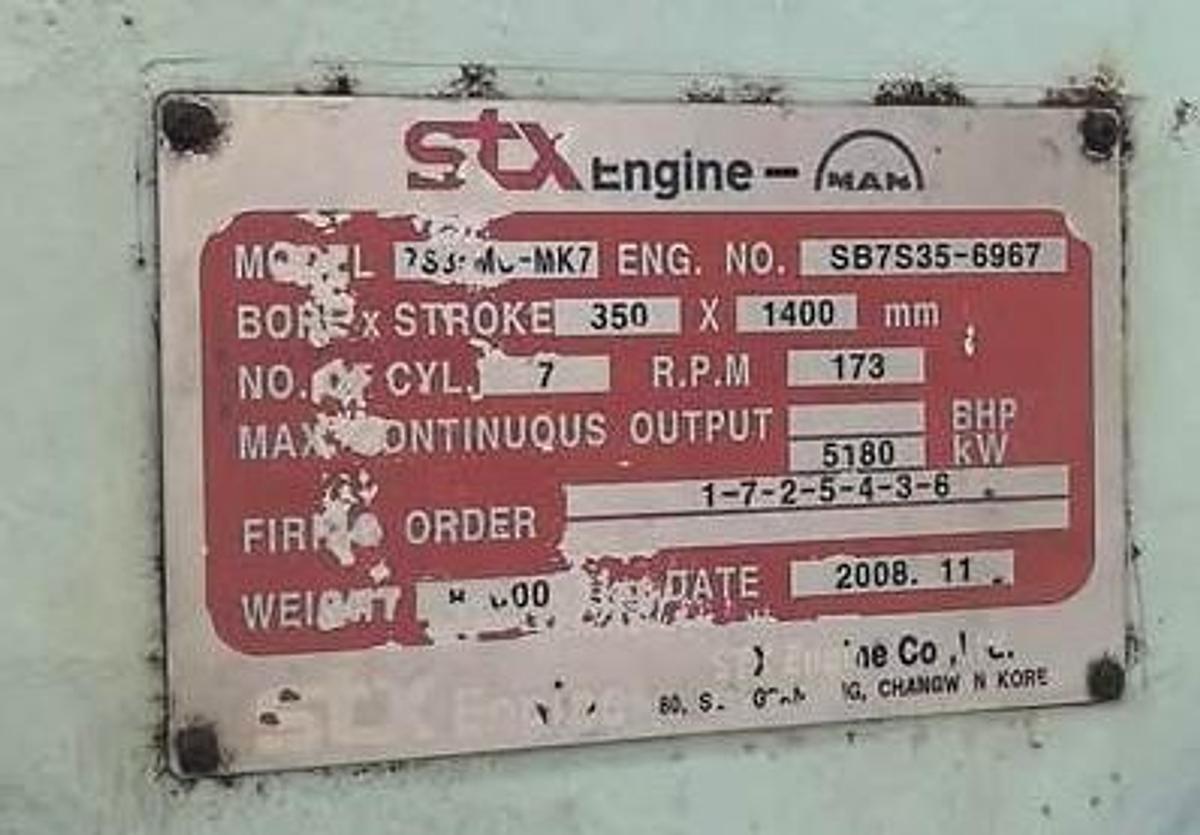 Used MAN S35MC-MK7 Marine Propulsion engine Unused