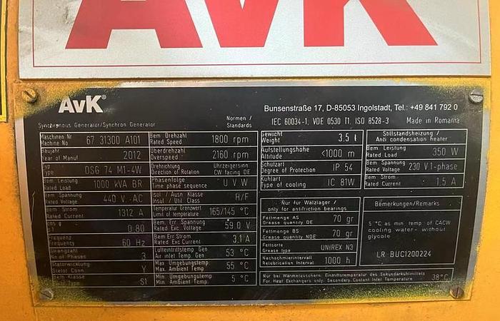 2012 Cummins KTA38DM1GA