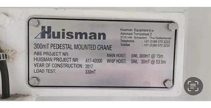 Huisman 300mT Pedestal Mounted Offshore Crane  (PMOC)