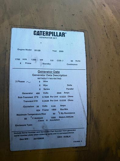 2009 Caterpillar 3512B