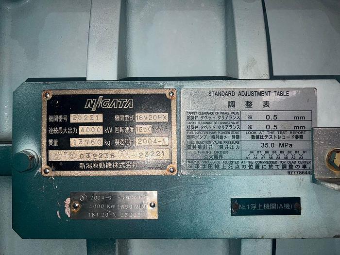 Niigata 16V20FX Marine generators Unused in Excellent condition with Hitachi gearbox