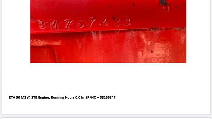 Used Cummins KTA50-M2 marine engines very low hours.