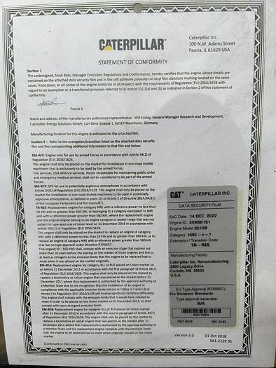 Refurbished 2023 rebuilt Caterpillar 3512B