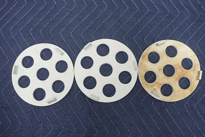 Used Lot of 3 Coors 6" Vacuum Desiccator Ceramic Porcelain Plates with Feet