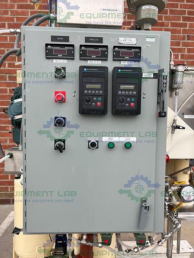 Used Ross  PVM 40 Stainless Steel Triple Shaft Mixer w/ Two 40 Gallon Tanks