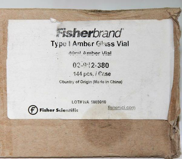 Fisherbrand Glass EPA Vials 02-912-380, PTFE/Silicone Top 40mL NEW Lot (5396)