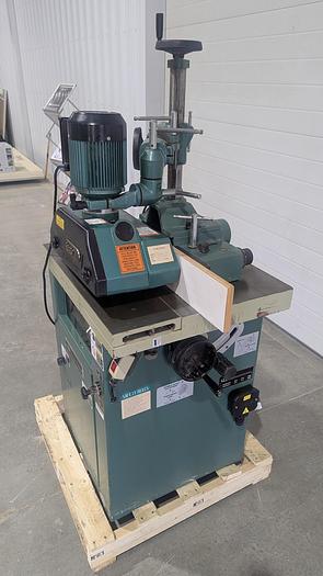 Used Bridgewood BW510TS Sliding Table Tilting Spindle Shaper w/ 3 Roll Power feeder