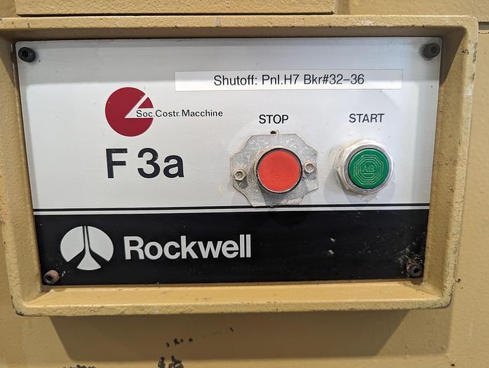 Used SCM Rockwell F3A 12'' Jointer with Byrd Spiral Head