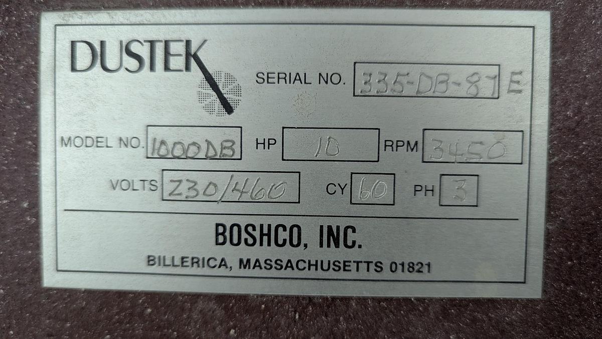 Used Dustek 1000DB 10HP 3 Bag Dust Collector