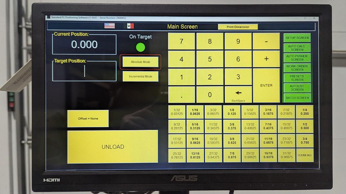 Used Razorguage 10' Stop System with Table