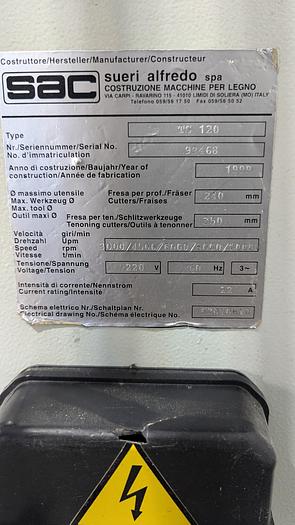 Used 1999 SAC TS 120 Shaper with 3 Roll Steff Power Feeder