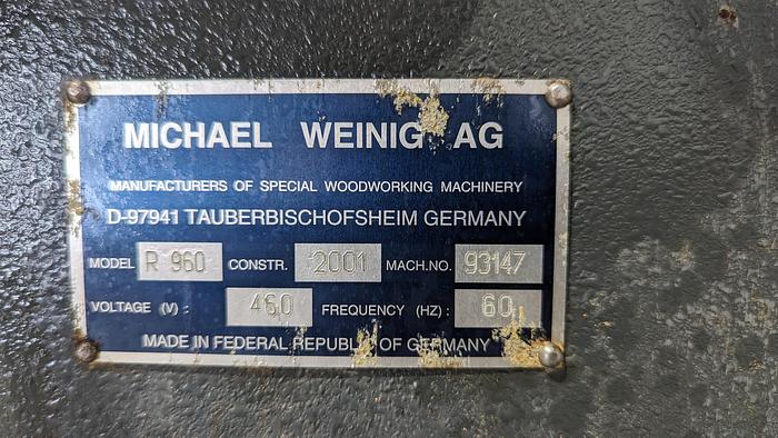 Used 2001 Weinig Rondamat 960 Profile Grinder