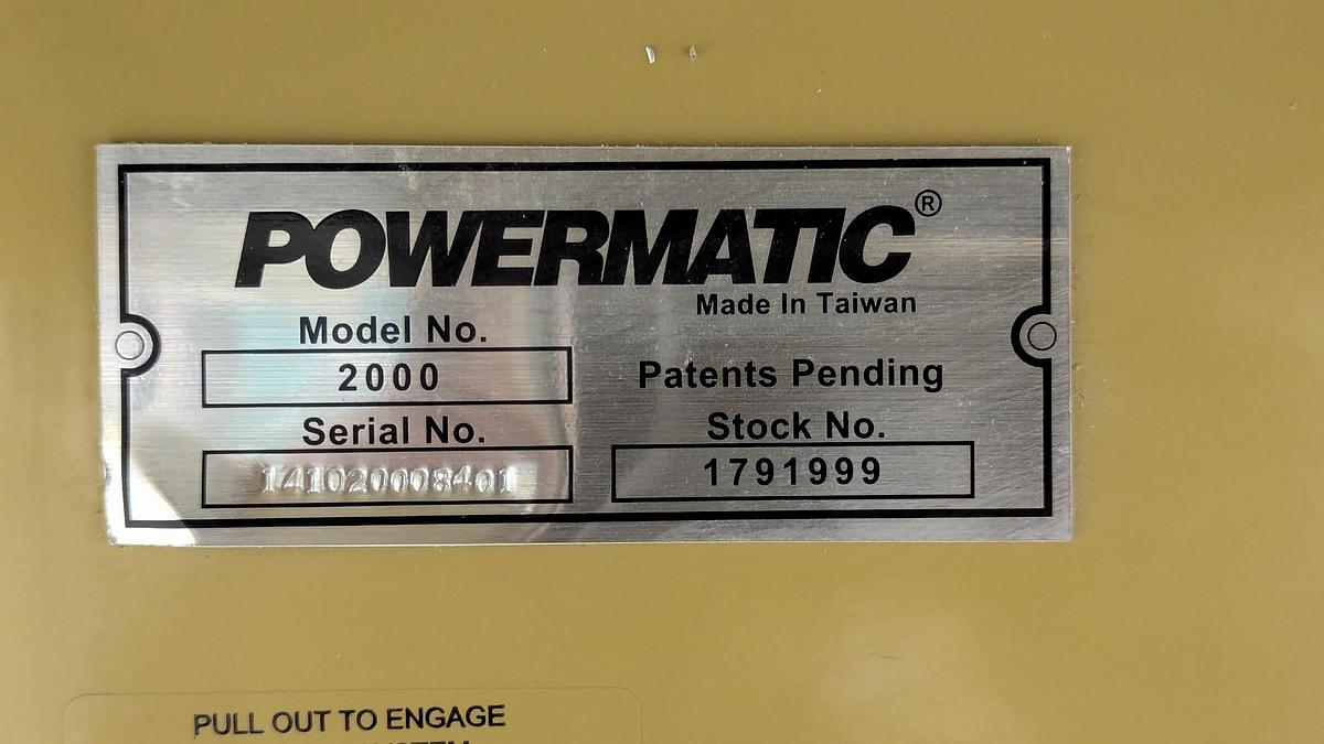 Used 2016 Powermatic 2000 5HP 1PH Tablesaw with new 52'' rails