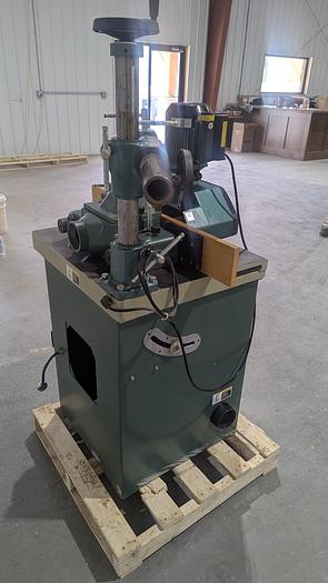 Used Bridgewood BW510TS Sliding Table Tilting Spindle Shaper w/ 3 Roll Power feeder