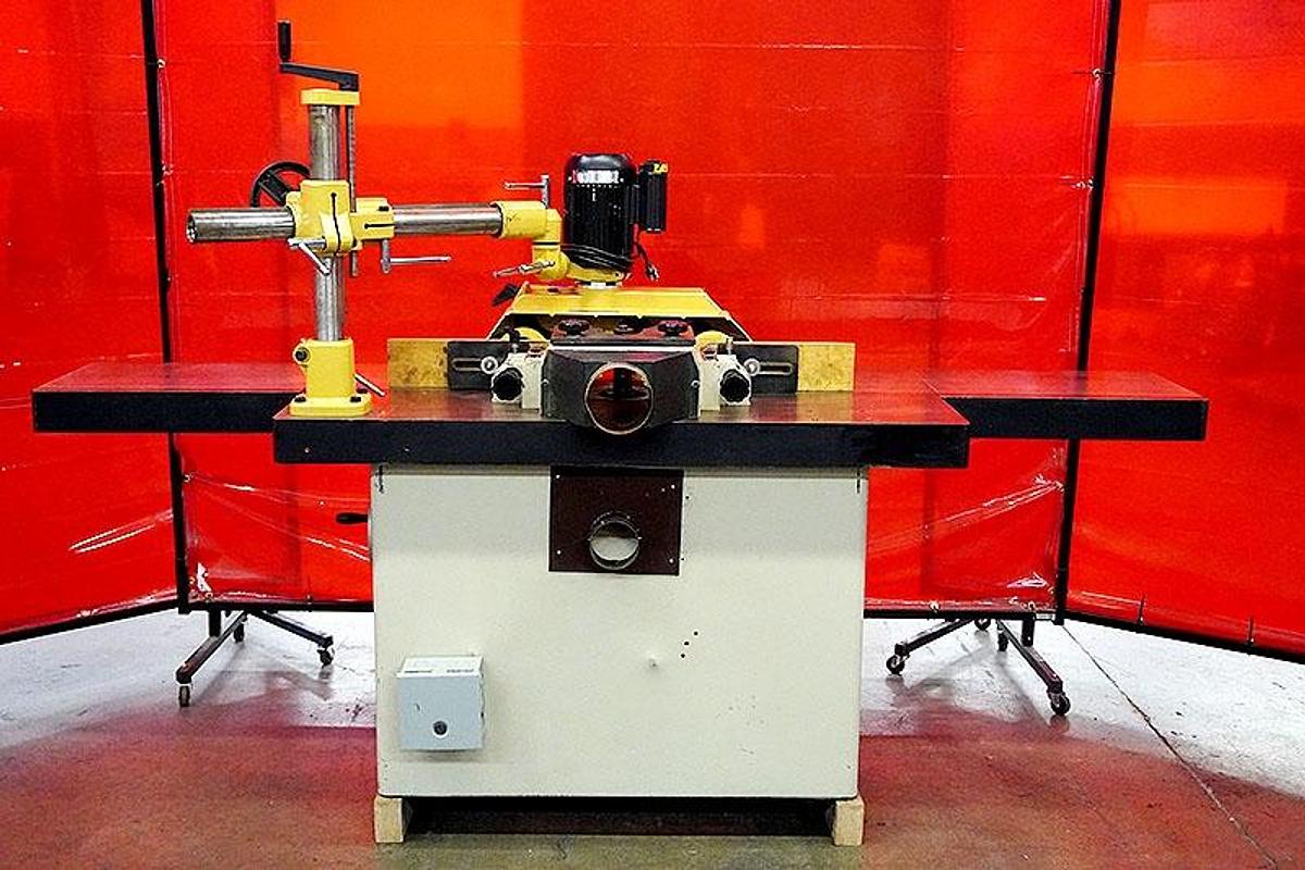 Used 1997 Lobo SP-910 Shaper with Powermatic PF-41 4-Roll Power Feeder