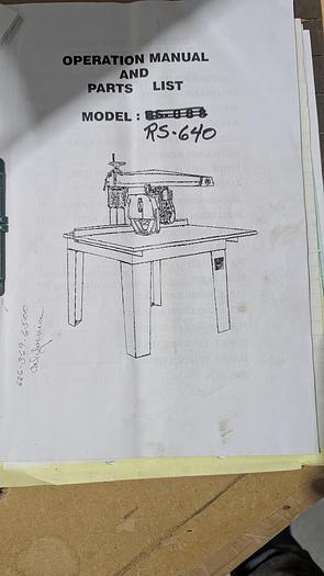 Used Lobo RS-640 14" Radial Arm Saw