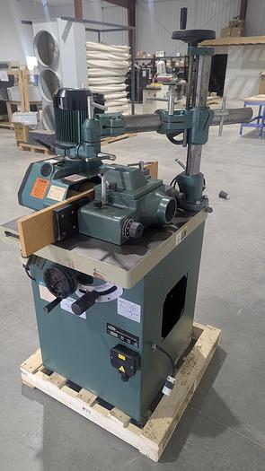 Used Bridgewood BW510TS Sliding Table Tilting Spindle Shaper w/ 3 Roll Power feeder