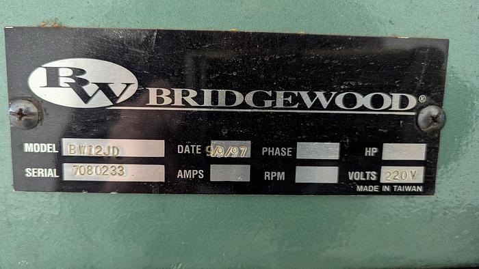 Used 1997 Bridgewood BW12JD 12'' Jointer Straight Knife