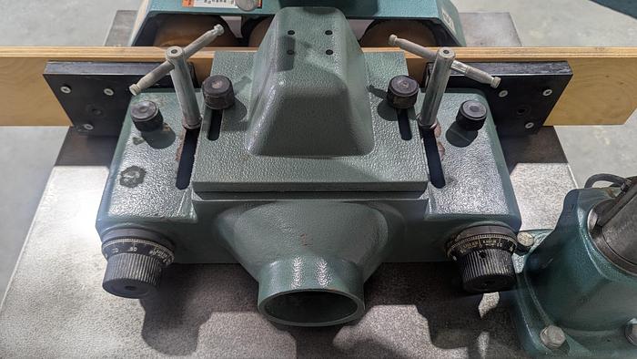 Used Bridgewood BW510TS Sliding Table Tilting Spindle Shaper w/ 3 Roll Power feeder