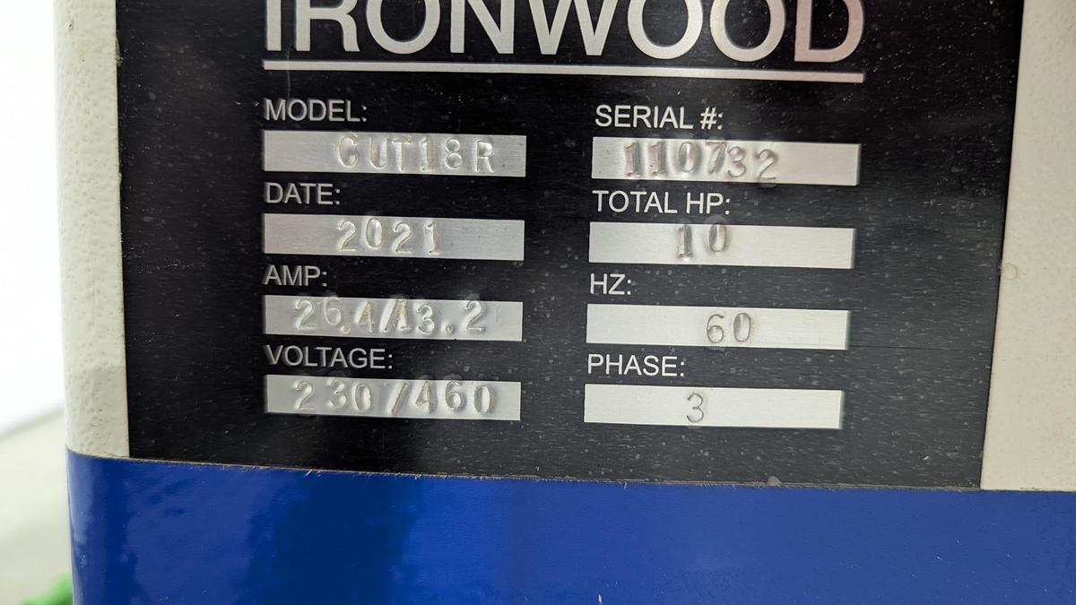 Used 2021 Ironwood CUT18R 18'' Right Hand Up Cut Saw