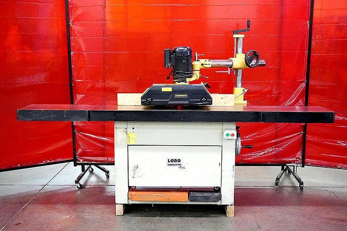 Used 1997 Lobo SP-910 Shaper with Powermatic PF-41 4-Roll Power Feeder