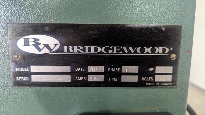 Used Bridgewood BW510TS Sliding Table Tilting Spindle Shaper w/ 3 Roll Power feeder