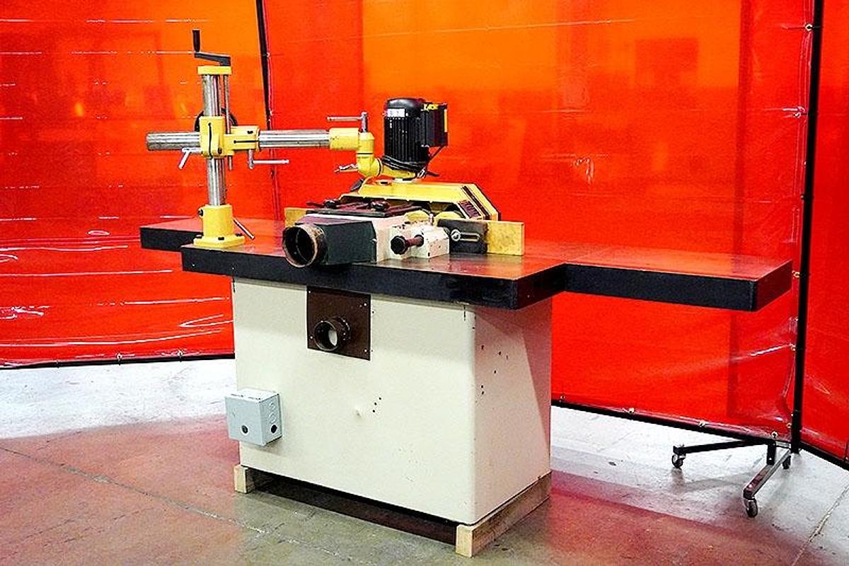 Used 1997 Lobo SP-910 Shaper with Powermatic PF-41 4-Roll Power Feeder