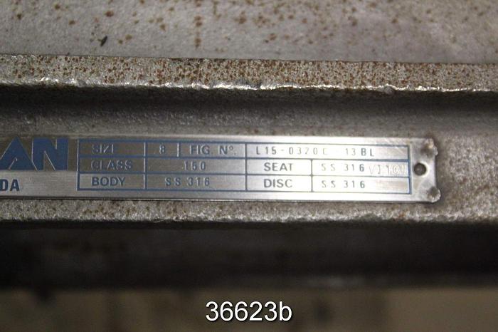 Used Velan 8" Hand Operated Knife Gate Valve, L15-0320C-12BL #36623