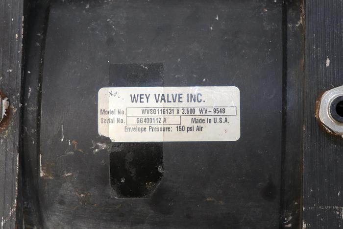 Used Wey 4" Air Operated Knife Gate Valve #44104
