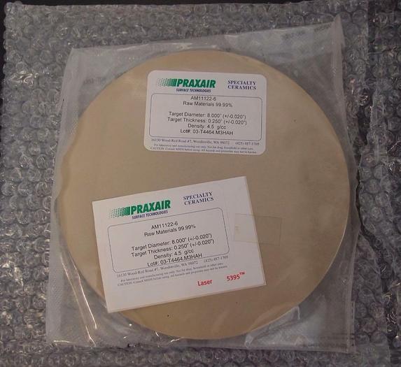 Used Praxair Speciality Ceramics Target AM11122-6 99.99% Raw Material 8&#034;x0.25&#034; (3129)