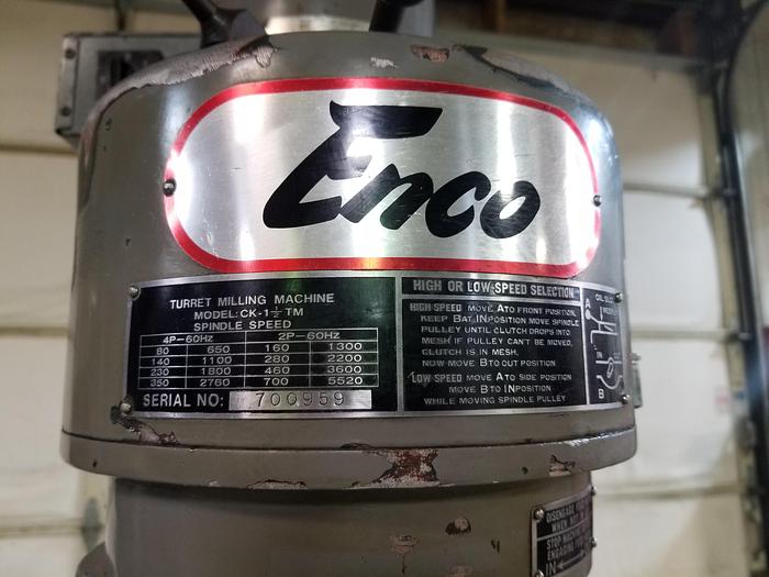 Refurbished Enco 92050, 9" x 42", Turret Head Milling Machine, 2HP, 3PH, 208V