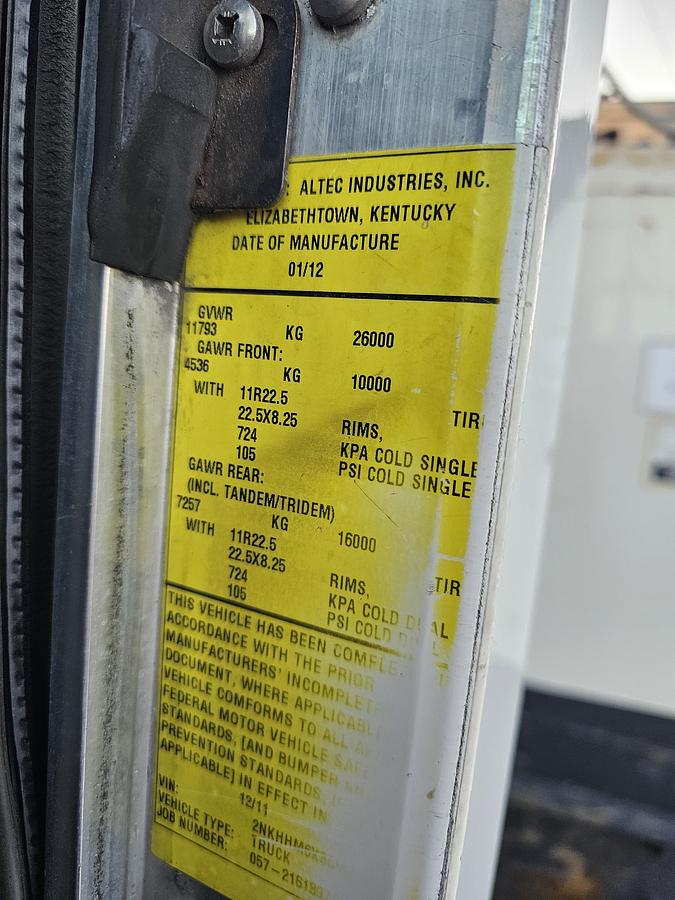 Used 2012 Kenworth/ Altec T3 /T40P