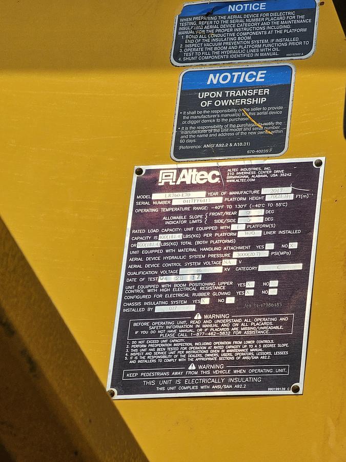 Used 2018 International / Altec 4300/LR7-60E70