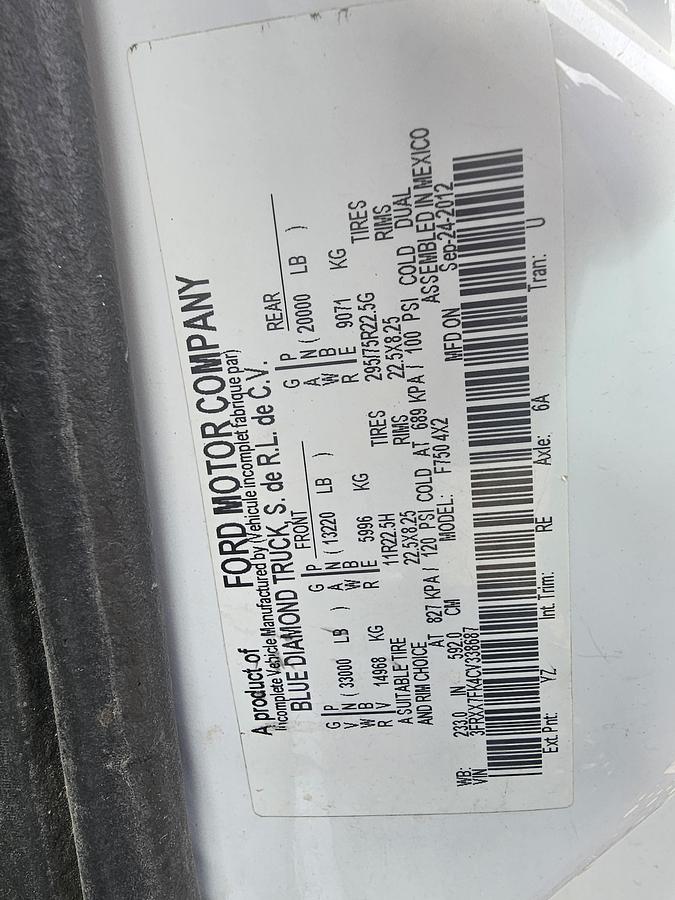 Used 2012 Ford /  Altec F750 / AA55E