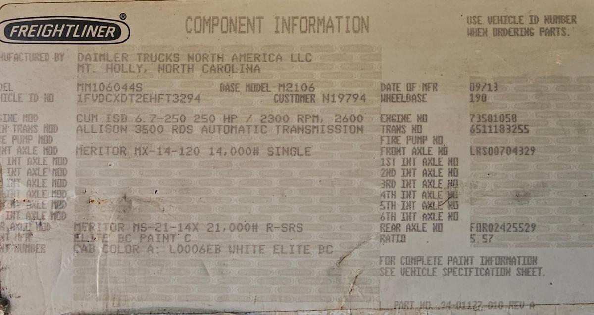 Used 2014 Freightliner / Altec M2106/ AA755