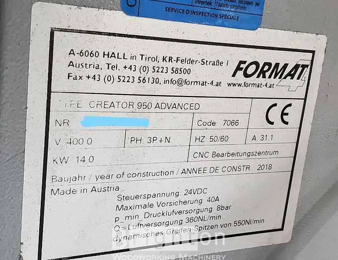 Used 2018 Felder Creator 950 Advanced used cnc machine