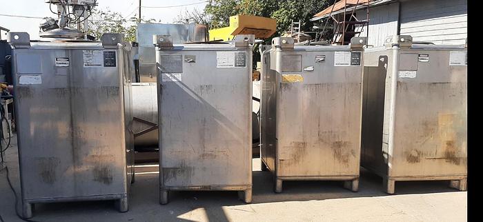 Used 550 Gallon Stainless Steel Liquid Storage Totes (9) #S744860