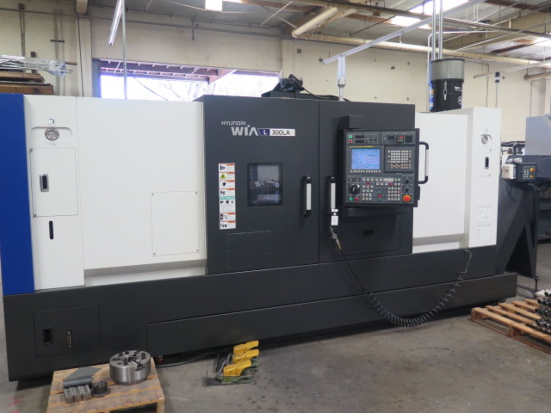 Used 2017 Hyundai WIA L300LA CNC Turning Center s/n G3726-0108 w/ Hyundai WIA Fanuc i-Series Controls #5845