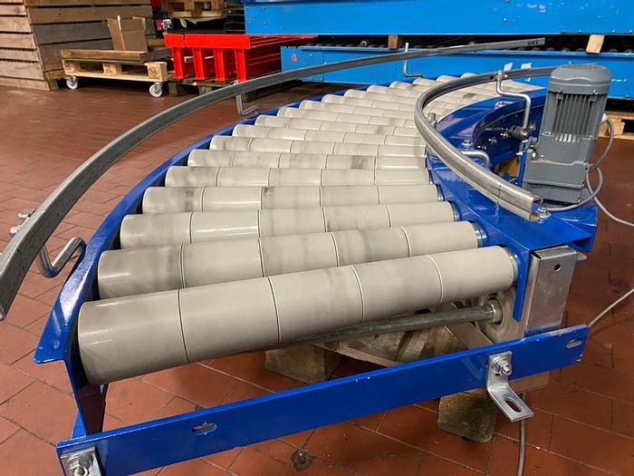 Gebraucht Rollenbahnkurve 90° mit Seitenführung Fördertechnik Kurve Rollen