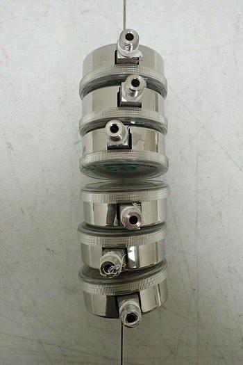 Used Lot of 6 USG 316 SST Tube Connection Welded 0-60 PSI Pressure Gauges