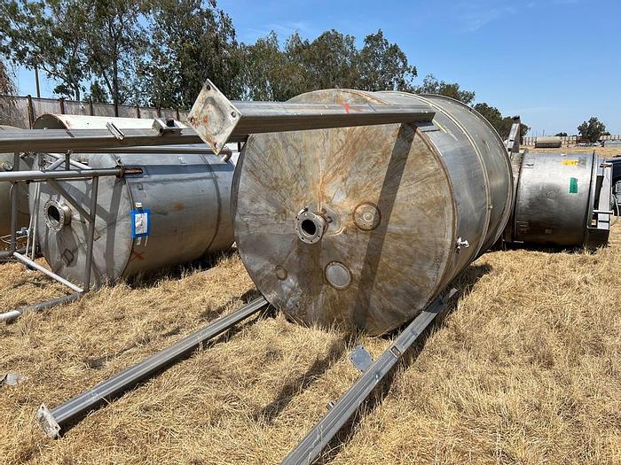 Used Tank, 3,000 Gallon, S/st, Slight Cone Bottom, Storage Tank #S744584