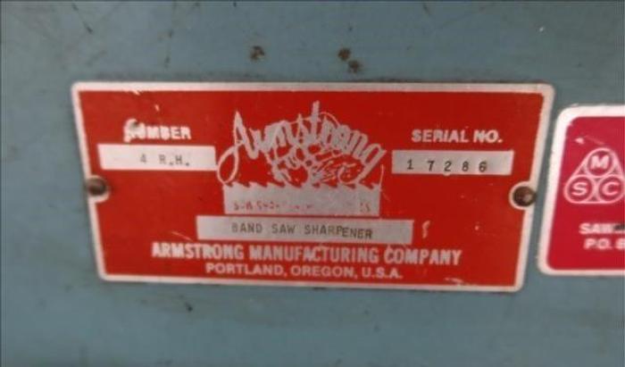 Used ARMSTRONG #4 RH Bandsaw Sharpener