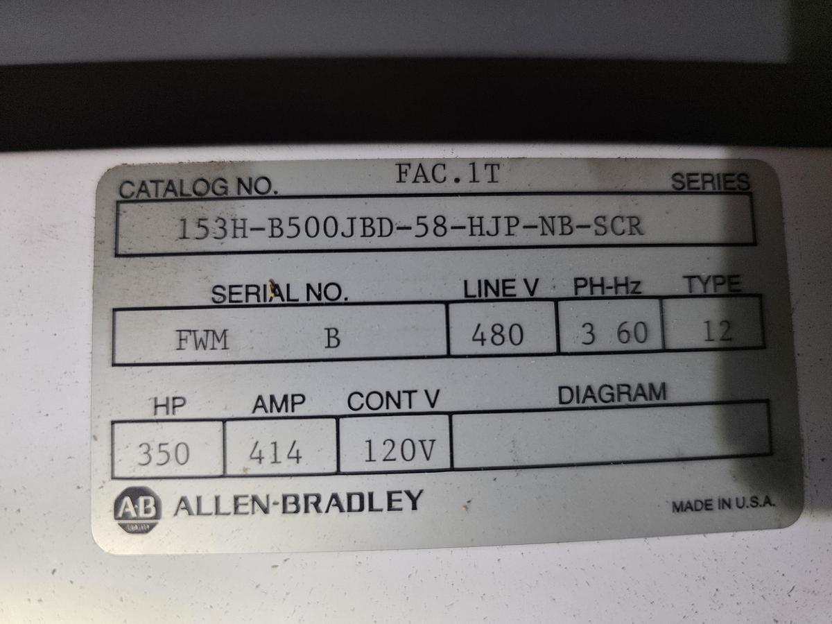 Used 350 HP Allen Bradley Soft Start with 800 Amp Breaker