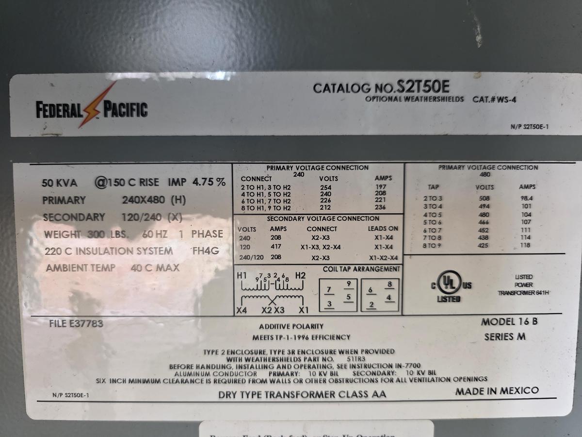 Used 50 kVA Single Phase Transformer