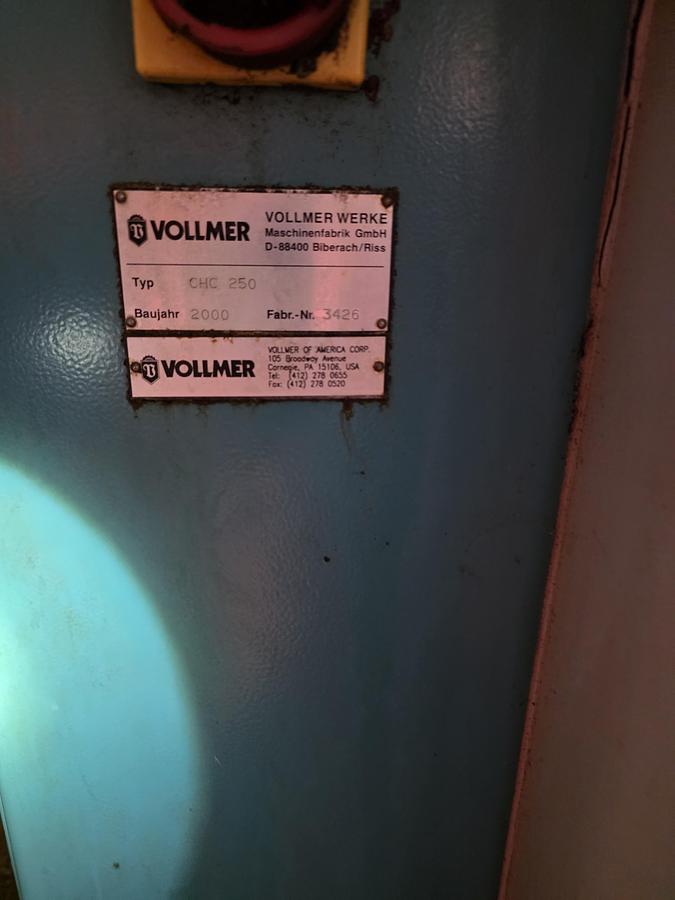 Used Vollmer CHC 250 Face & Top Saw Sharpener