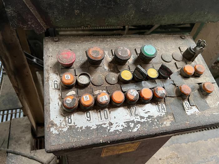 Used Cornell 20' capacity 2-saw trimmer,   with push button setworks and waste conveyor.