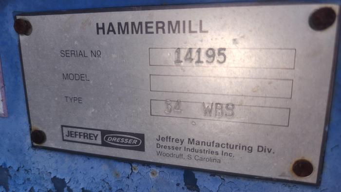 Used JEFFREY 100 HP Wood Hog