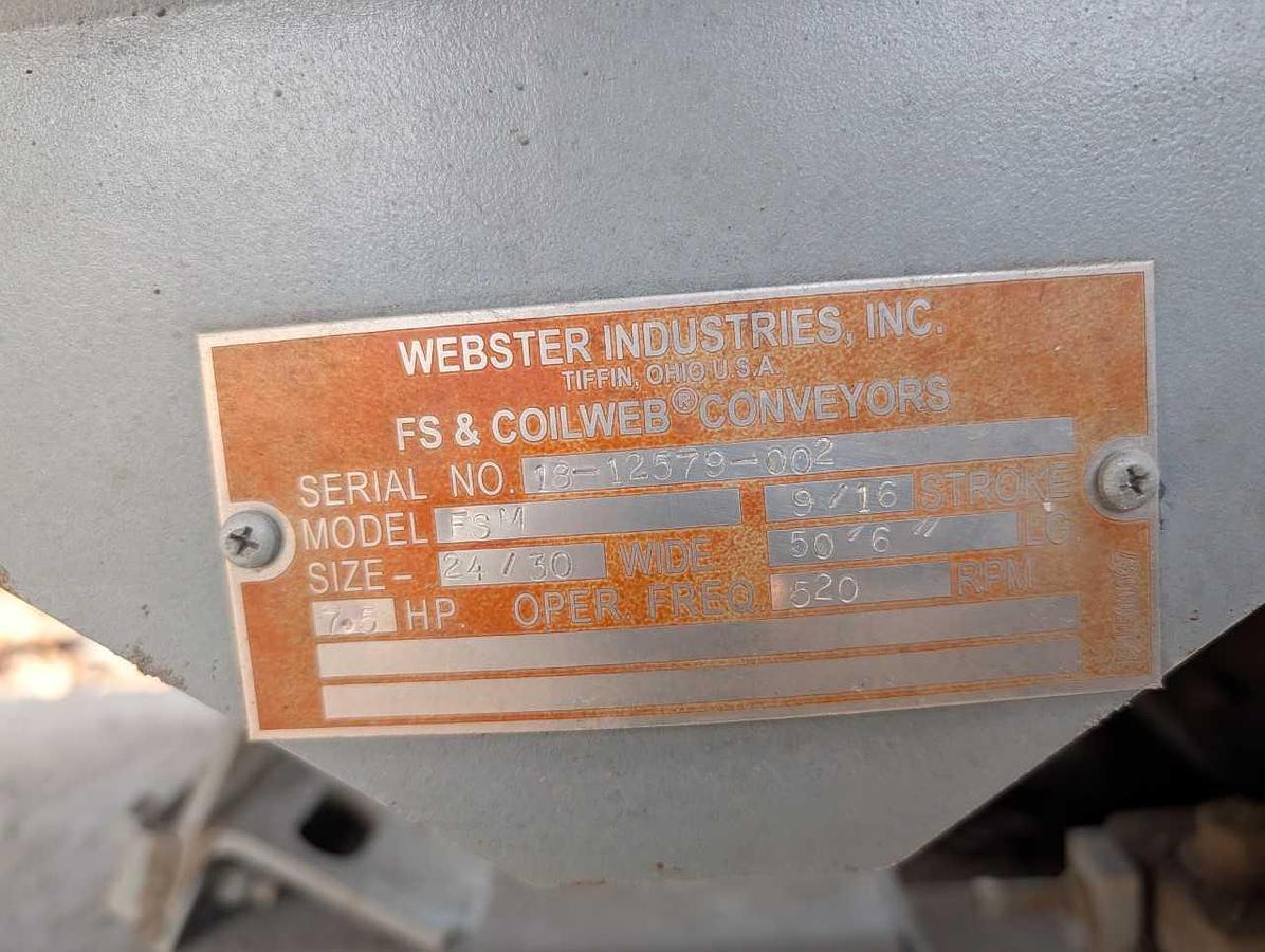 Used Webster Vibrating Conveyor